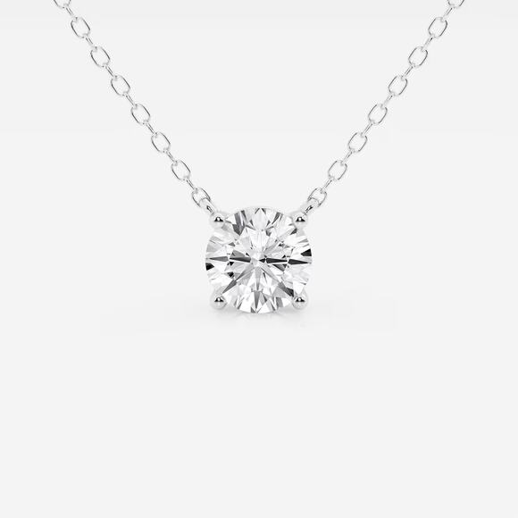 NEW GROWN BRILLIANCE 3/4 CT Round Lab Grown Diamond Solitaire Pendant (GH, SI2+) - Picture 1 of 12